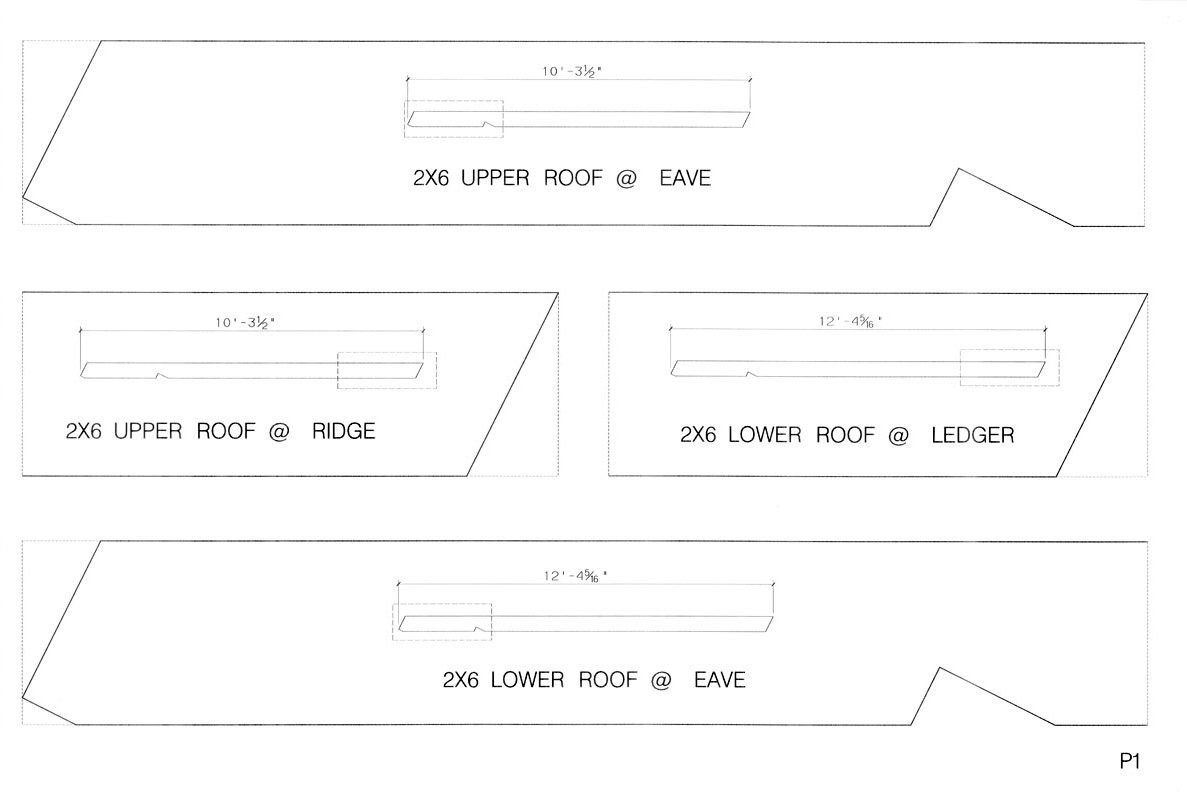 Full size Rafter Patterns - Tip-to-Tip Lengths.